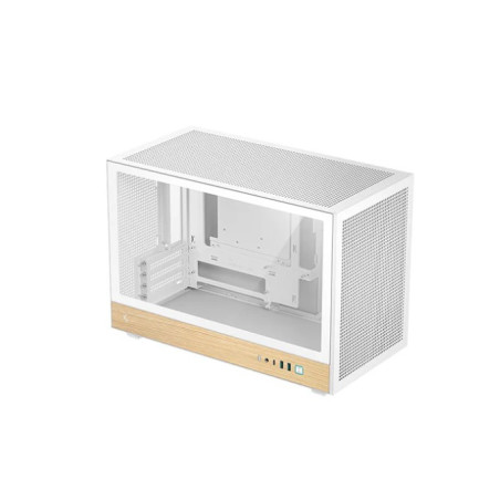 DeepCool CH260 Wood White High Airflow Compact Micro-ATX Wood Grain Case.USB3.0×2、Gen2 Type-C x1、Audio/Mic×1