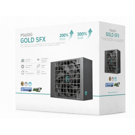 DeepCool PS650G 650W Gamer Storm SFX ,Full Japanese Electrolytic Capacitors, Cybenetics Platinum /PPLP Gold, Fluid Dynamic Be