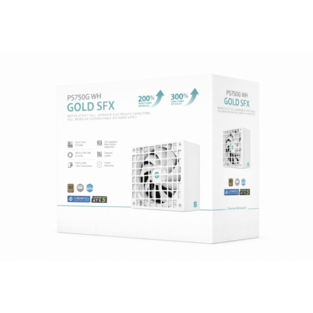DeepCool PS750G WH 750W Gamer Storm SFX ,Full Japanese Electrolytic Capacitors, Cybenetics Platinum /PPLP Gold, Fluid Dynamic