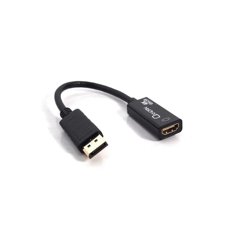 Oxhorn DisplayPort DP  to HDMI Male to Female Adapter 4K@30Hz 3840x2160 Ultra HD HDMI v1.4 Gold plated 15cm Black