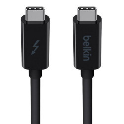 Belkin Thunderbolt 3 Cable USB-C  to USB-C (1M) - Black (F2CD081ds1M-BLK ), 60W PD, 20Gbps, 4K/Ultra-HD, Thunderbolt Certifie