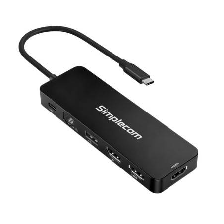 Simplecom CHT811 11-in-1 USB-C 4K Triple Display MST Docking Station with Dual HDMI DP