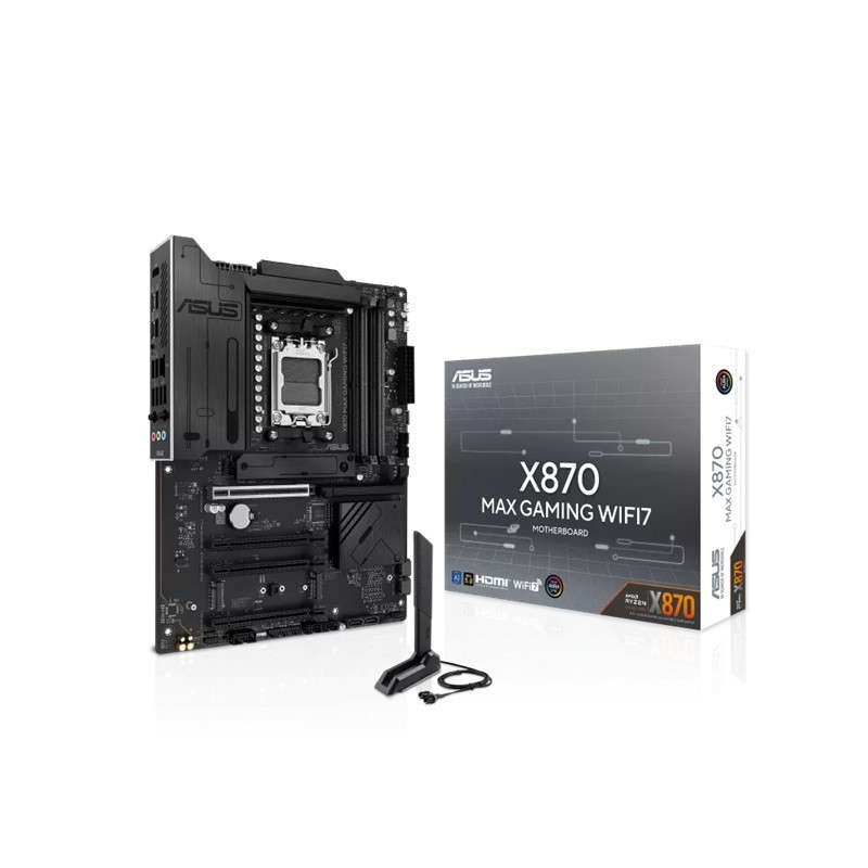 ASUS X870 MAX GAMING WIFI7, AM5,X870,4DDR5 256GB,PCIe5.0,M.2x3,WiFi7,BT5.4,2.5GbE,USB4x2,HDMI,ATX,3yr wty