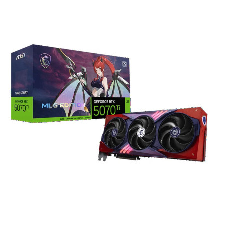 MSI nVidia GeForce RTX 5070 Ti 16G MLG EDITION OC, 8960 CUDA, 16GB GDDR7 256-bit, 28Gbps, 2580MHz, PCIe 5.0, DPx3, HDMI2.1b, 