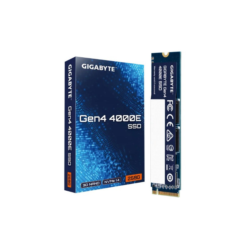 GIGABYTE Gen4 4000E 250GB NVMe PCIe 4.0 x4 M.2 2280 SSD, 3600MB/s Read, 3000MB/s Write, 1.5M Hours MTBF, 3-Year Warranty
