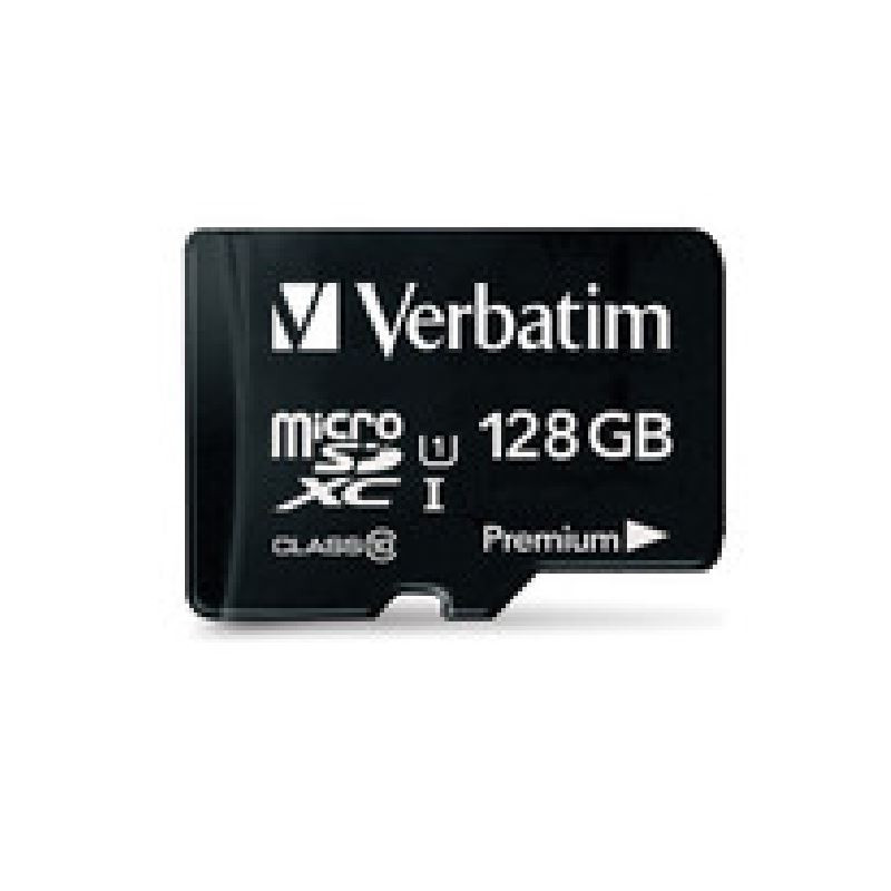 Verbatim Micro SDXC 128GB (Class 10 UHS-I) w Adaptor - 600x,  90 MB/Second, High Capacity and fast transfer. Mobile, Camera, 