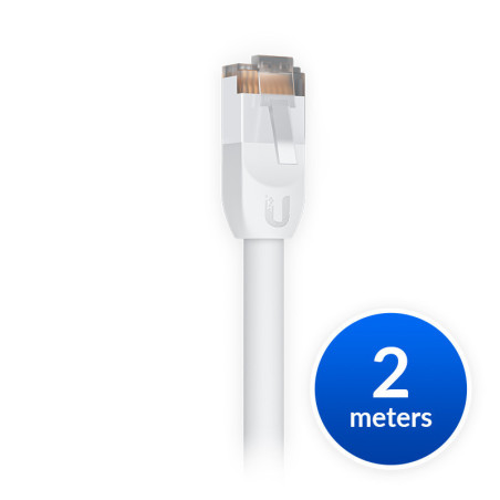 Ubiquiti UniFi Patch Cable Outdoor 2M White, Single Unit, All-weather, RJ45 Ethernet Cable, Category 5e