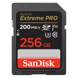 SanDisk 256GB Extreme PRO Memory Card 200MB/s Full HD & 4K UHD Class 30 Speed Shock Proof Temperature Proof Water Proof X-ray