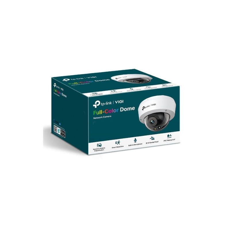 TP-Link VIGI 4MP C240(4mm) Full-Color Dome Network Camera, 4mm Lens, Smart Detection, 3YW