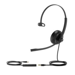 Yealink UH34 Special Edition Mono UC USB Headset, USB-A  3.5mm, Audio Clarity, Noise Cancelling Microphone, Leather Ear Cushi