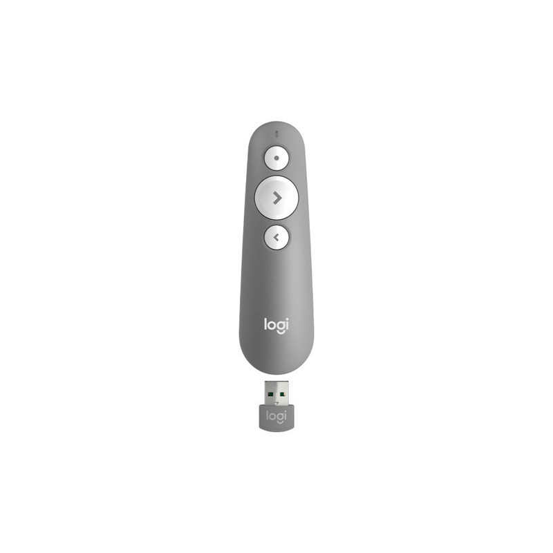 Logitech R500S Laser Presentation Remote with Dual Connectivity Bluetooth or USB 20m Range Red Laser Pointer for PowerPoint K