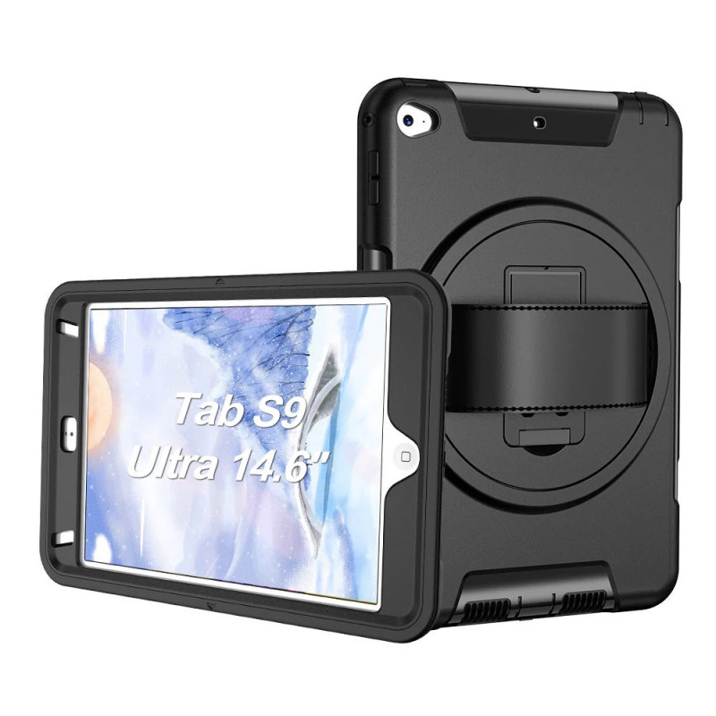 USP Rugged Samsung Galaxy Tab S11 Ultra/ Tab S10 Ultra / Tab S9 Ultra / Tab S8 Ultra (14.6') Case Black - Built-in-Kickstand,