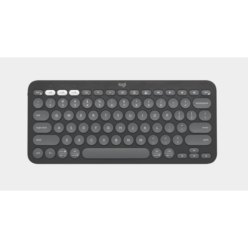 Logitech PEBBLE KEYS 2 K380S Slim, minimalist Bluetooth® Wireless Keyboard with customizable keys (Graphite)