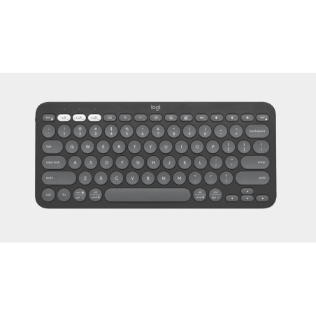 Logitech PEBBLE KEYS 2 K380S Slim, minimalist Bluetooth® Wireless Keyboard with customizable keys (Graphite)