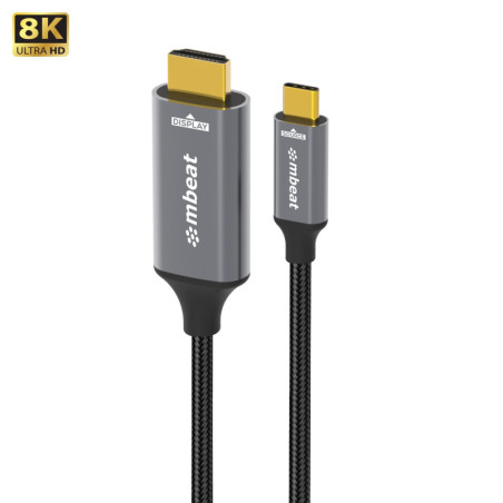 mbeat® Tough Link 8K 1.8m USB-C to HDMI Cable  Host Interface: USB-C Output Interface: HDMI USBC-C HDMI  Package Weight: 101