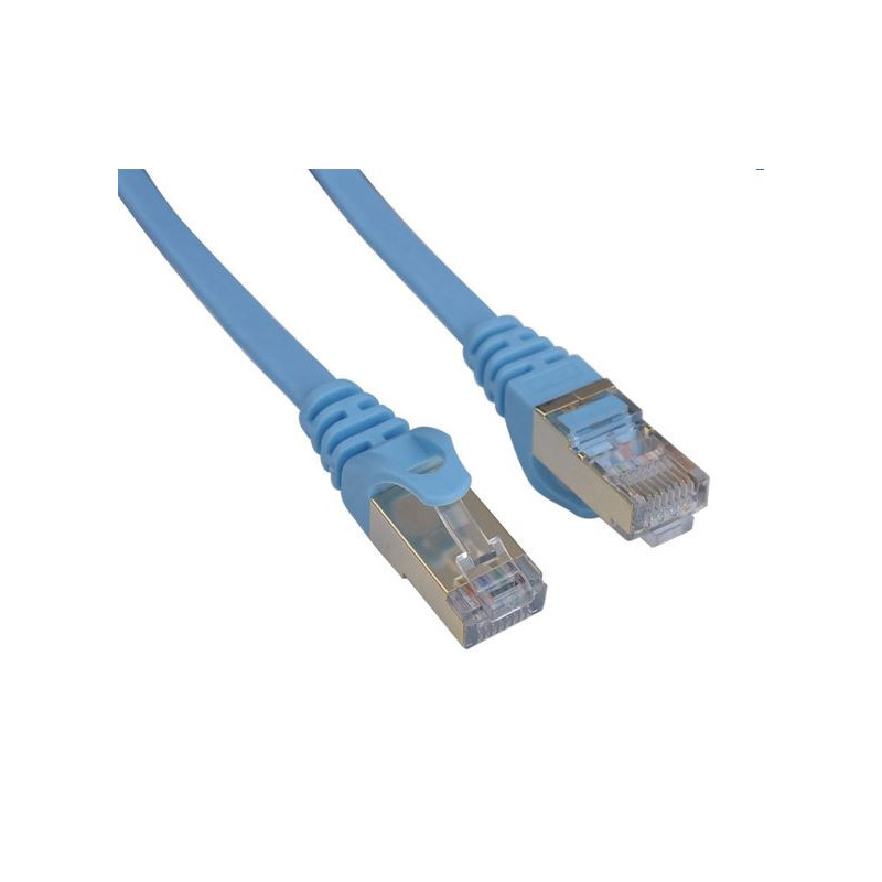 8Ware CAT7 Cable 0.5m (50cm) - Blue Color RJ45 Ethernet Network LAN UTP Patch Cord Snagless Flat cable