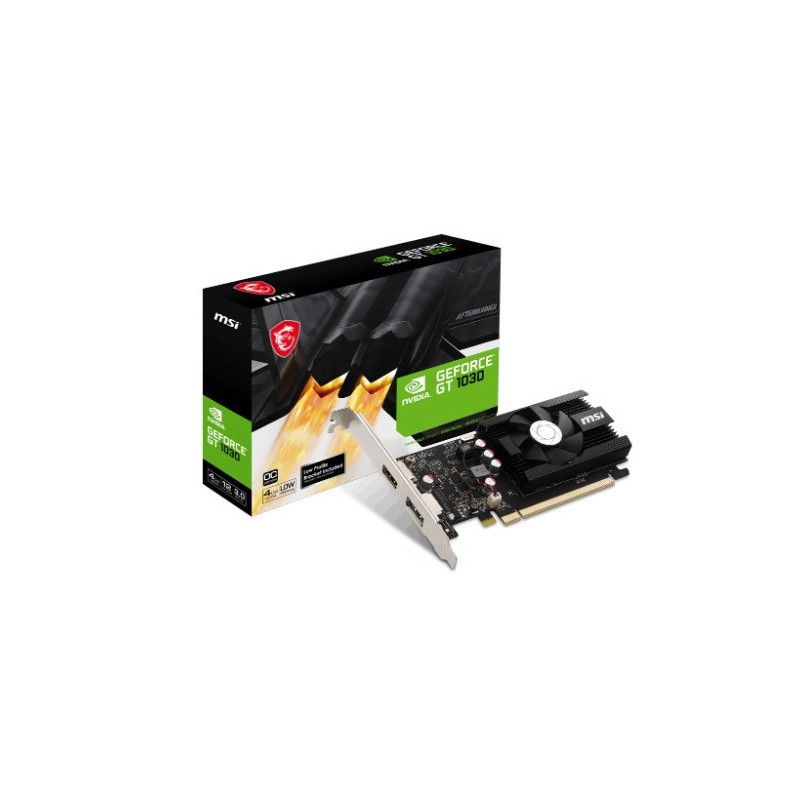 MSI nVidia GeForce GT 1030 4GD4 LP OC Video Card, PCI-e 3.0, 1430 MHz Boost Clock,  1x HDMI 2.0, 1x 1.4a