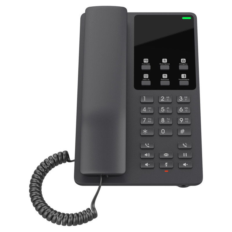 Grandstream GHP621W Desktop Hotel Phone, Built-in WiFi, Black, 2 SIP Accounts, 2 Lines, 3-way Audio Conferencing, Hearing Aid