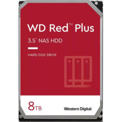 Western Digital WD Red Plus 8TB 3.5' NAS HDD SATA WD80EFPX  215MB/s  5640 RPM  256MB Cache  3-Year Limited Warranty
