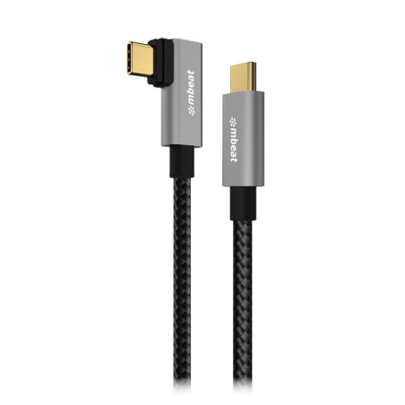 mbeat® Tough Link 1.8m L-Shape USB 3.2 Gen2 USB-C Cable - Space Grey Data Transfer Rate: Maximum 10Gbps  Video Resolution: M