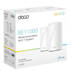 TP-Link Deco BE65(2-pack) BE11000 Whole Home Mesh Wi-Fi 7 System  (WIFI7)  574 Mbps at 2.4 GHz   4320 Mbps at 5 GHz   5760 Mb
