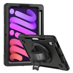 USP Rugged Apple iPad Mini (8.3') (A17 Pro) (7th Gen) / iPad Mini (8.3') (6th Gen) Case Black -  Built-in-Kickstand, 5 Years 