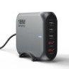 USP 188W GaN 5 Ports USB-C PD Laptop Wall Charger Black - 3x USB-C, 2x USB-A, Efficiently, High Quality, Tablet, Laptop, iPho