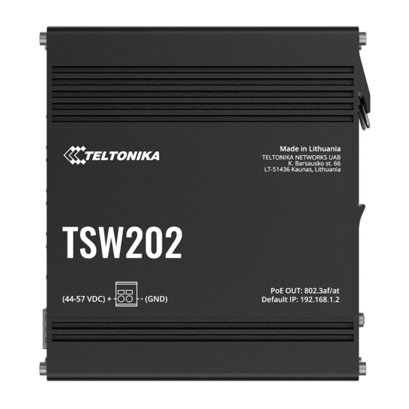 Teltonika TSW202 Managed PoE  Ethernet Switch, Supports Profinet, 2 SFP Ports, 8 Gigabit Ethernet Ports Providing 30W of Powe