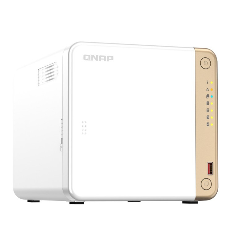 QNAP TS-462-4G 4-Bay desktop NAS, Intel® Celeron® N4505 dual-core, 4 GB DDR4 onboard not expandable, 4 x 3.5'/2.5' SATA 6Gb