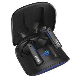 ASUS ROG Cetra True Wireless SpeedNova Black, Dual-Mode, Bone-Conduction AI Microphones, Up to 46-hour battery life, Hybrid M