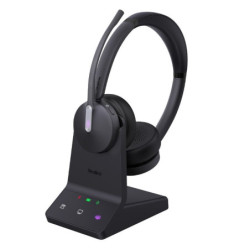Yealink WH64 Dual Teams DECT Wireless Headset, DECT & Bluetooth Wireless, Busylight, 3-Mic Noise Cancellation, Charging Stand
