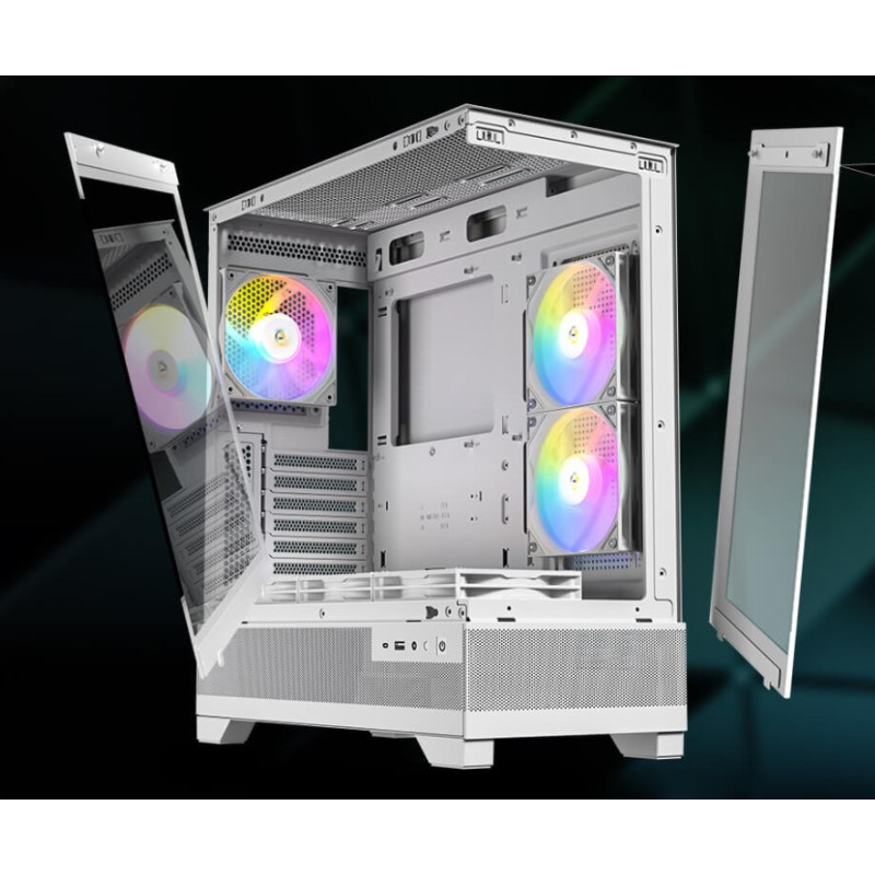 Antec CX700 ARGB White, ATX, USB Type-C 3.2 Gen 2, Tool Free Panels, Vertical Cooling, 3x 120mm PWM ARGB Fans, Heat dissipati