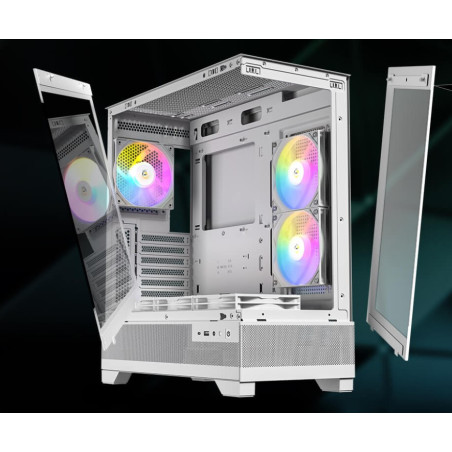 Antec CX700 ARGB White, ATX, USB Type-C 3.2 Gen 2, Tool Free Panels, Vertical Cooling, 3x 120mm PWM ARGB Fans, Heat dissipati