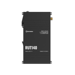 Teltonika RUT140 Industrial Ethernet Router, Wi-Fi 4, 1x3-Pin Power Connector, Integrated DIN rail bracket, Remote Management