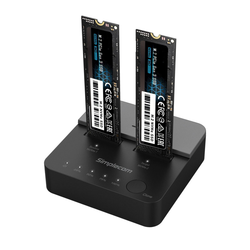 (LS)Simplecom SD550v2 USB 3.2 Gen2x2 to Dual Bay NVMe M.2 SSD Docking Station Duplicator Offline Clone
