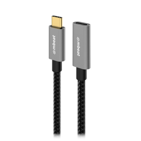 mbeat® Tough Link 1m USB 3.2 Gen2 USB-C Extension Cable - Space Grey Video Resolution: Maximum 4K/60Hz Material: Aluminium H