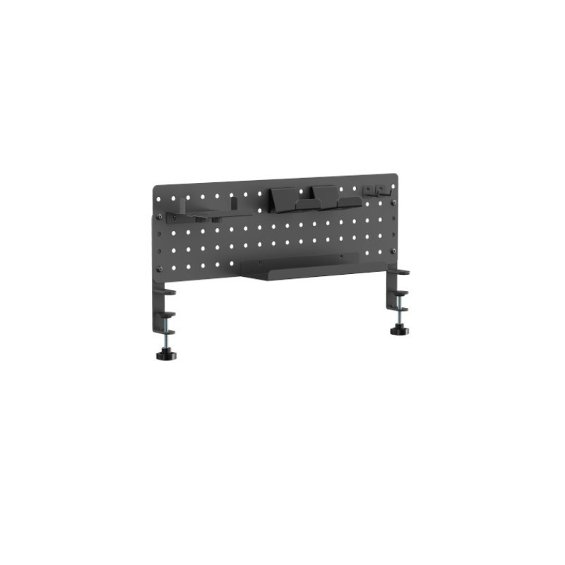 Brateck GMPB-05-02-B Clamp-on desk Pegboard Organizer with Storage Kits (Black) (LS)