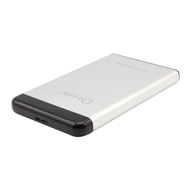 Oxhorn USB 3.0 USAP 2.5″ SATA HDD SSD Enclosure Silver USB3.0 Cable (included) 2YR WTY