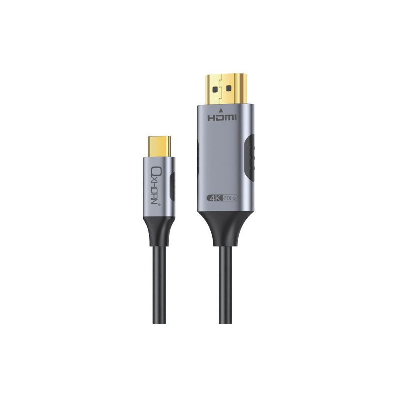 Oxhorn USB C to HDMI 2.0 3m cable 4K@60Hz Aluminum plugs black Support HDCP 1.4 HDCP 2.2 Thunderbolt 3/4 LPCM compatible Wind