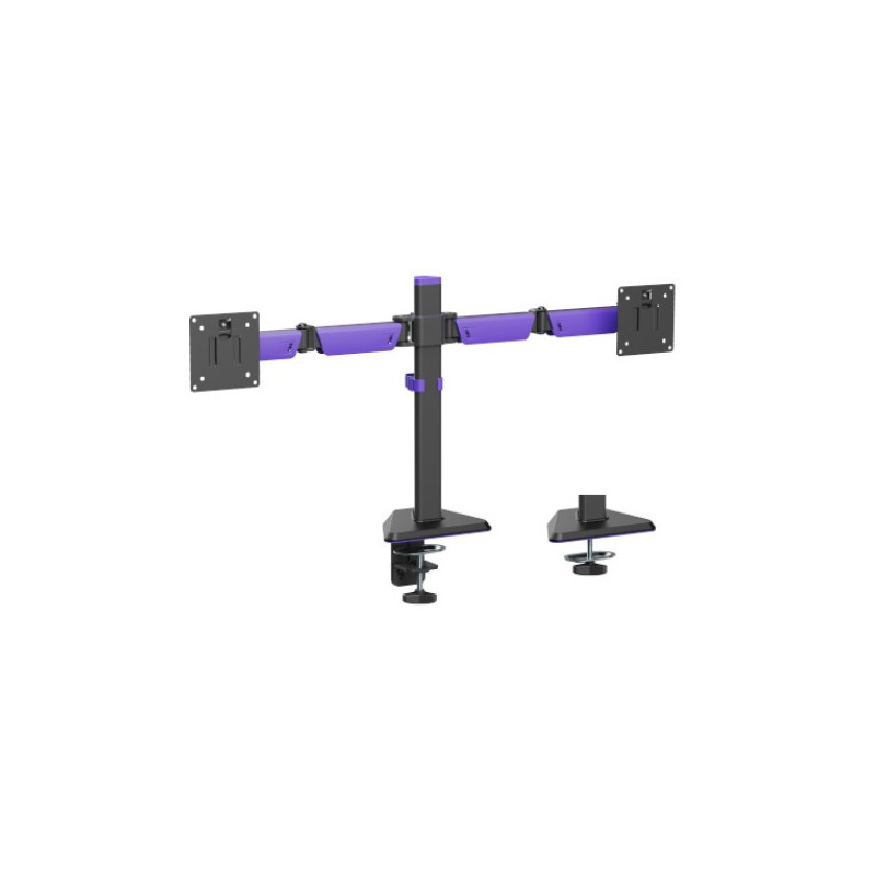 Brateck LDT89-C024 Matte Black Amethyst Articulating Gaming Dual Monitor Arm,  Fit Screen Size: 17'-32', Screen Quantity: 2 (