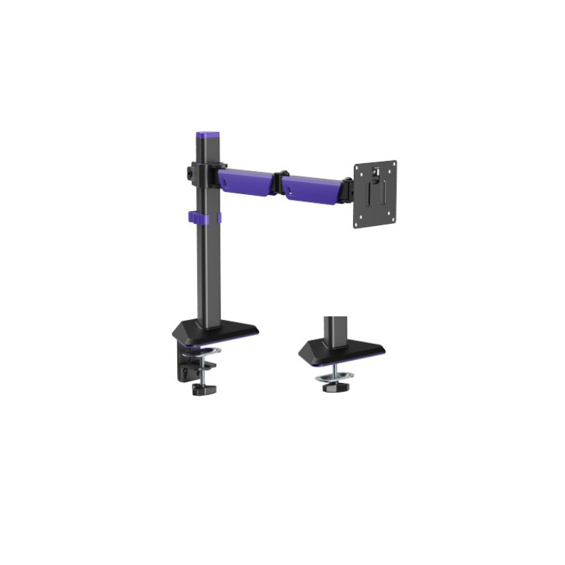 Brateck LDT89-C012 Amethyst Articulating Gaming Monitor Arm Matte Black, Fit Screen Size: 17'-40' Up to 12 KG, VESA 75x75,100
