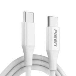 Pisen Mr White USB-C to USB-C PD 60W Cable (1M) White - 60W/3A, 2-in-1 Sync & Charge, SR bend-resistant,Reversible USB-C Conn