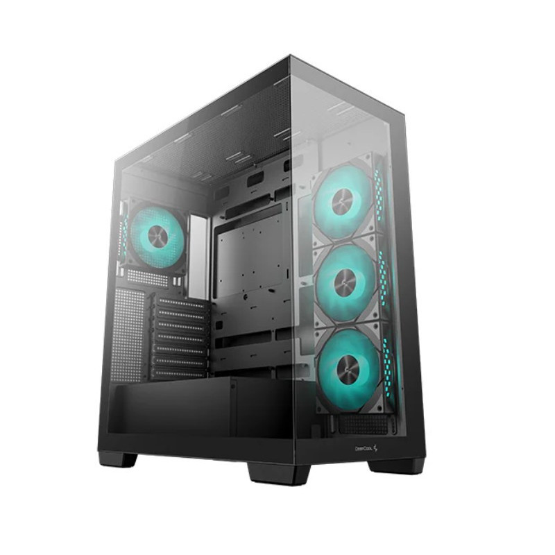 DeepCool CG580 4F Panoramic ATX Mid-Tower Case, 4 x Pre Installed Fans Single Chamber, Support Up to 2x 360mm Radiators, Fron