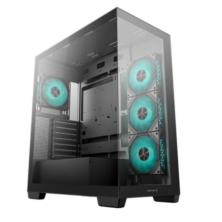 DeepCool CG580 4F Panoramic ATX Mid-Tower Case, 4 x Pre Installed Fans Single Chamber, Support Up to 2x 360mm Radiators, Fron