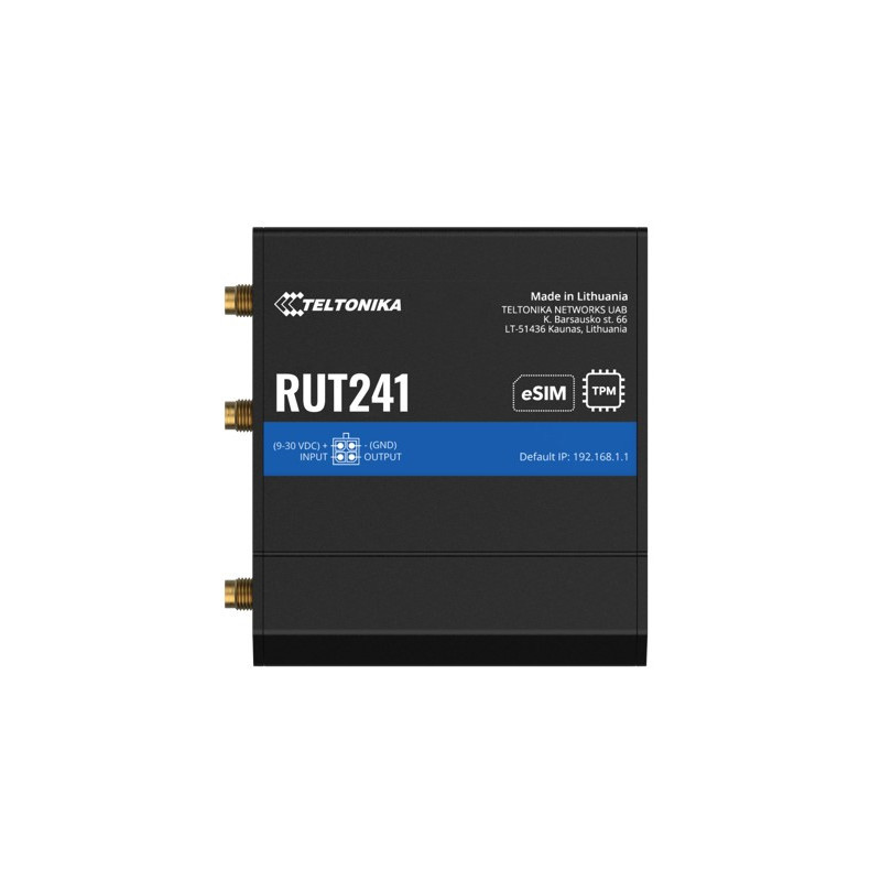 Teltonika RUT241 eSIM™ Industrial 4G Router,Global Version, Instant LTE Failover, Compact and Powerful Industrial 4G LTE Ro