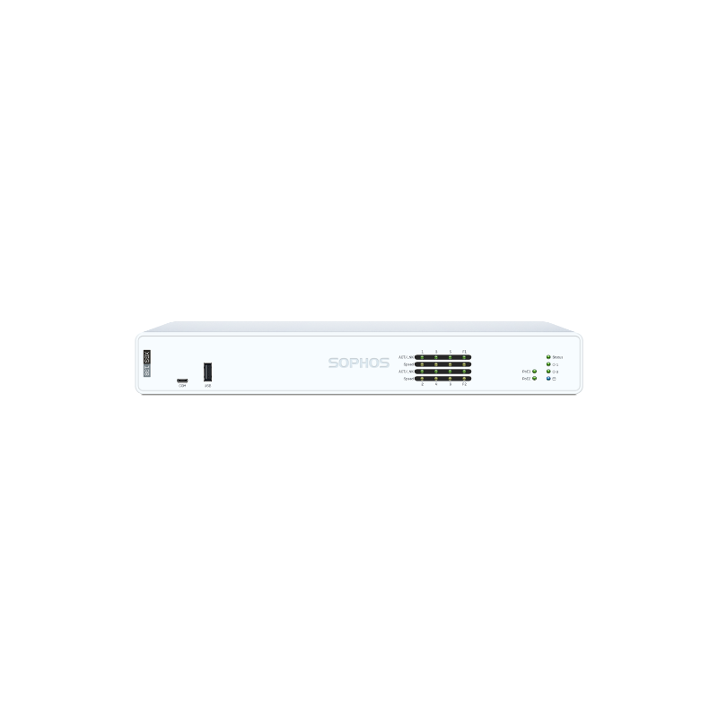 Sophos XGS 138 Security Firewall Appliance, Desktop, FW 19.1G, TP 4.75G, VPN 6.6G, 4x1GbE, 2x2.5GbE, 2x10Gb SFP .