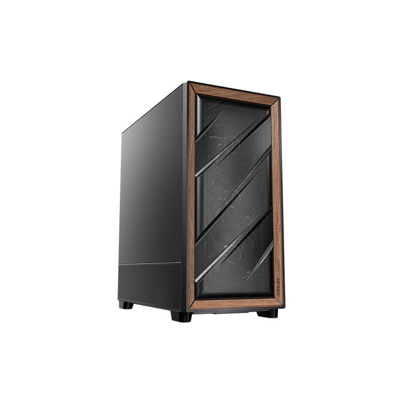 Antec Flux SE ATX, E-ATX, matx, Walnut Wood Trim Solid Side Panel, 5 x PWM Fans, Multi-Direction Vent design, Removable Top C