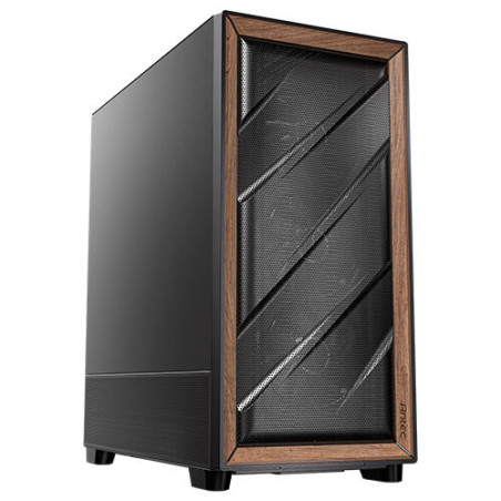 Antec Flux SE ATX, E-ATX, matx, Walnut Wood Trim Solid Side Panel, 5 x PWM Fans, Multi-Direction Vent design, Removable Top C