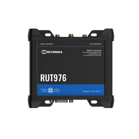 Teltonika RUT976 Redcap 5G Router, Dual-SIM, WAN Failover with 4x Ethernet Ports, Backward Compatible with 4G LTE Cat 4, 2-Ye
