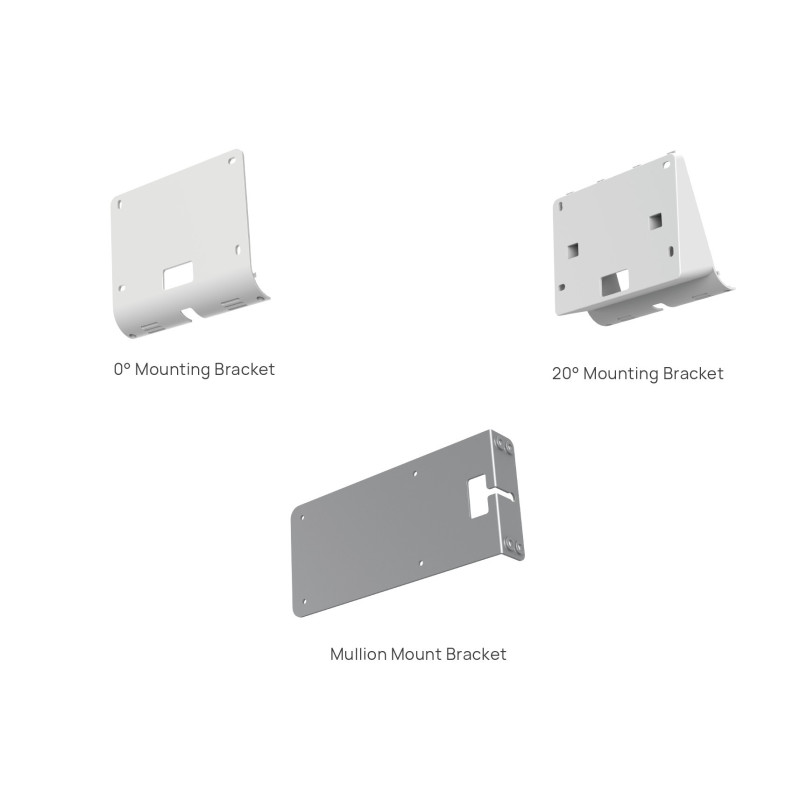 Yealink RoomPanel Plus Mount Kits, Device Compatibility  RoomPanel Plus, 0° Mounting Bracket, 20° Mounting Bracket, Mullion